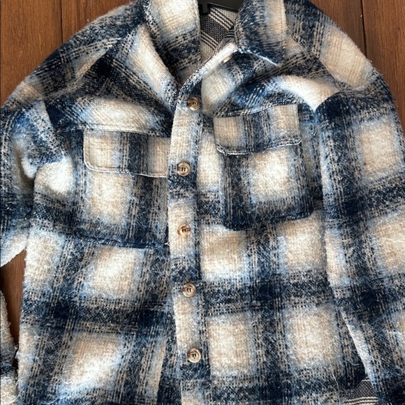 LA Hearts Oversized Plaid Flannel Shacket Jacket Size M / L - Picture 5 of 7